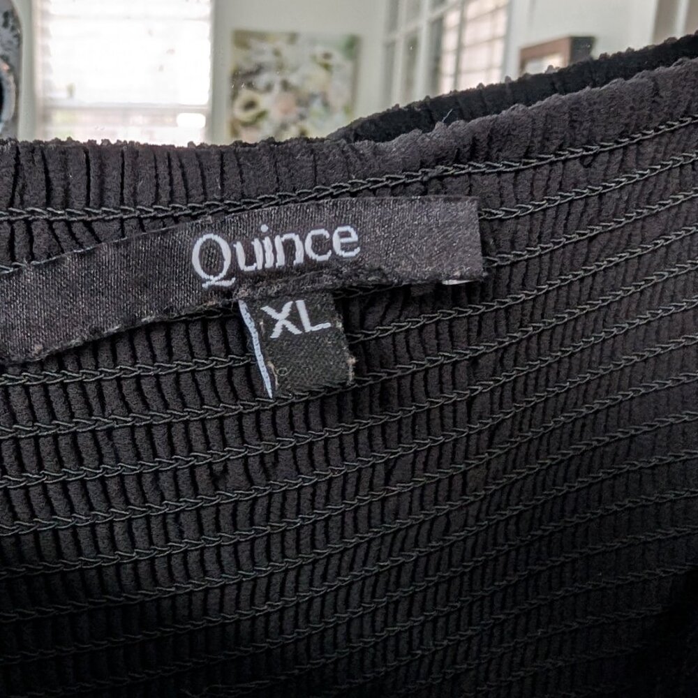🖤 Quince Chiffon Smocked Mini Dress Black - XL - Picture 7 of 10